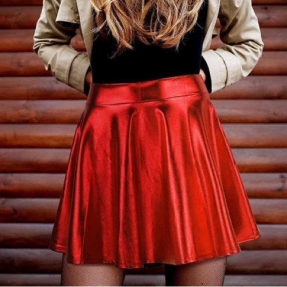 Red metallic shirt